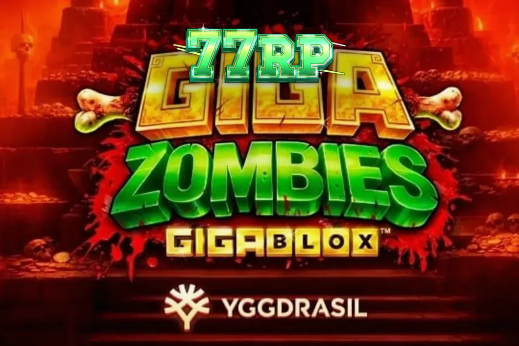 Tampilan visual slot Giga Zombies dengan tema mayat hidup dan kuil kuno